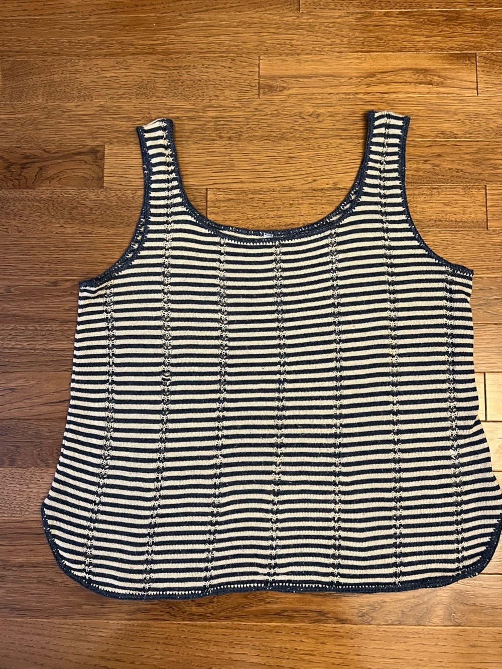 Absolutely Creative Worldwide Navy and White Striped Tank Top